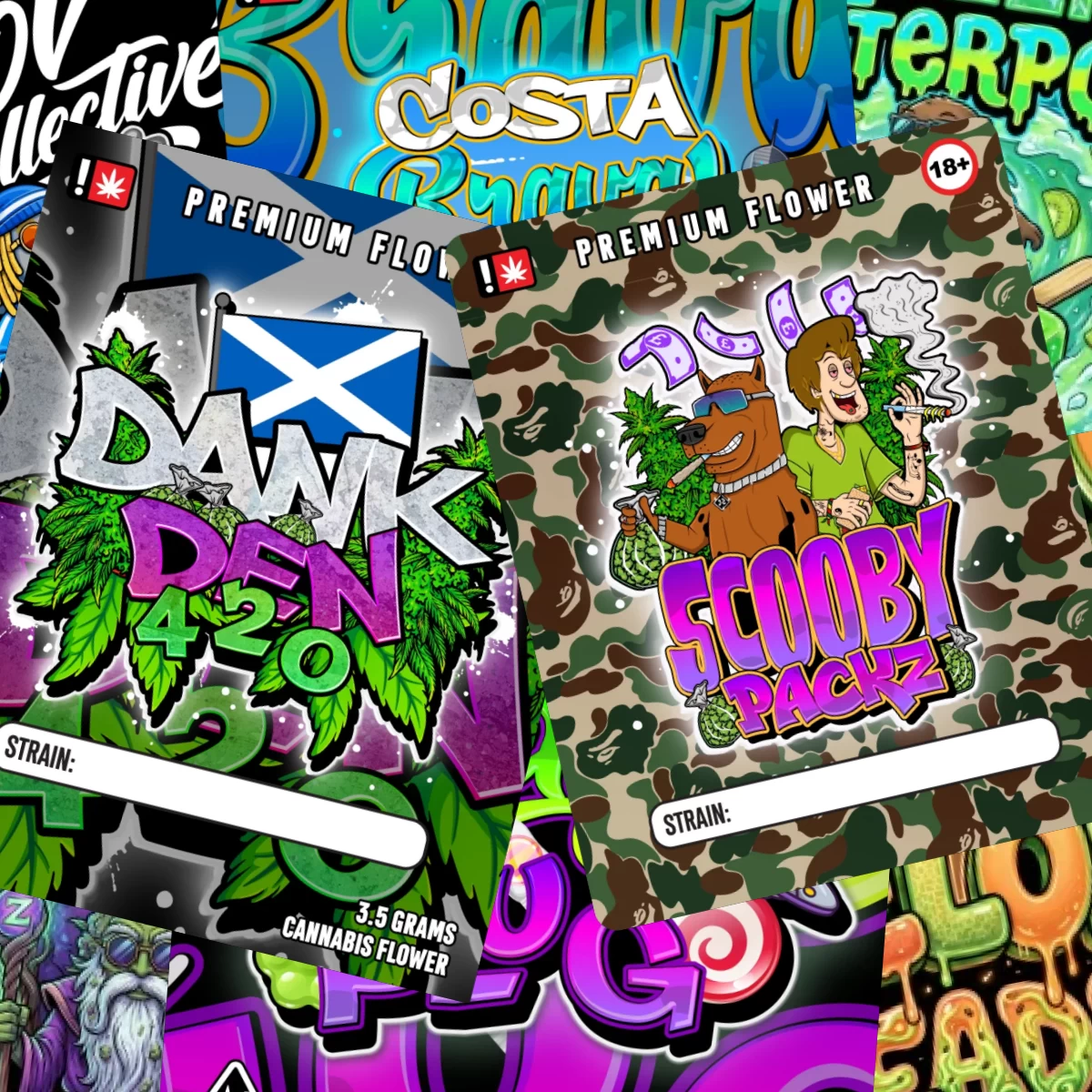 Custom 3.5g Mylar Bags