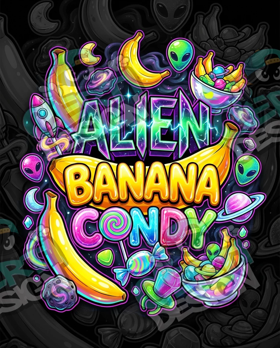 Alien Banana Candy Pre-Made 3.5g Mylar Bags