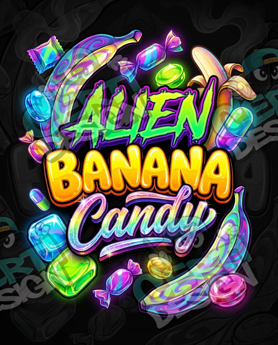 Alien Banana Candy Pre-Made 3.5g Mylar Bags