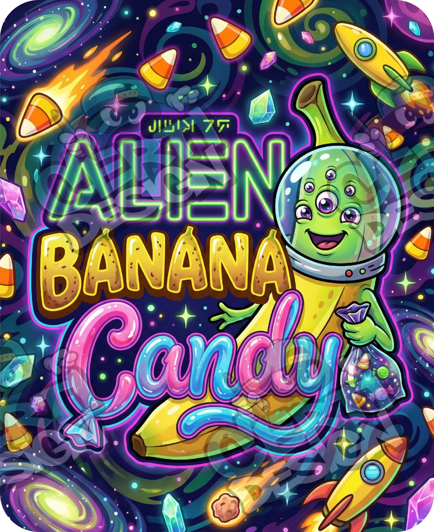 Alien Banana Candy Pre-Made 3.5g Mylar Bags