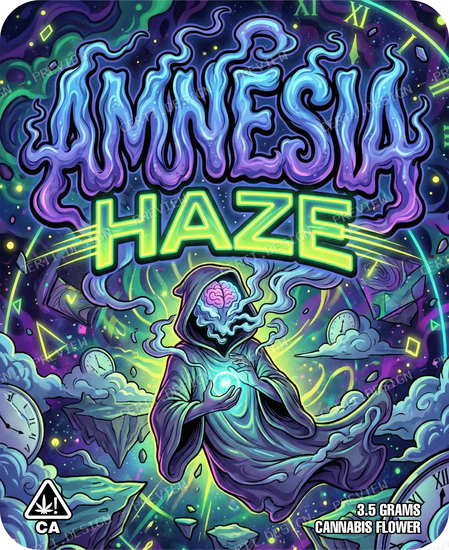 Amnesia Haze Pre-Made 3.5g Mylar Bags