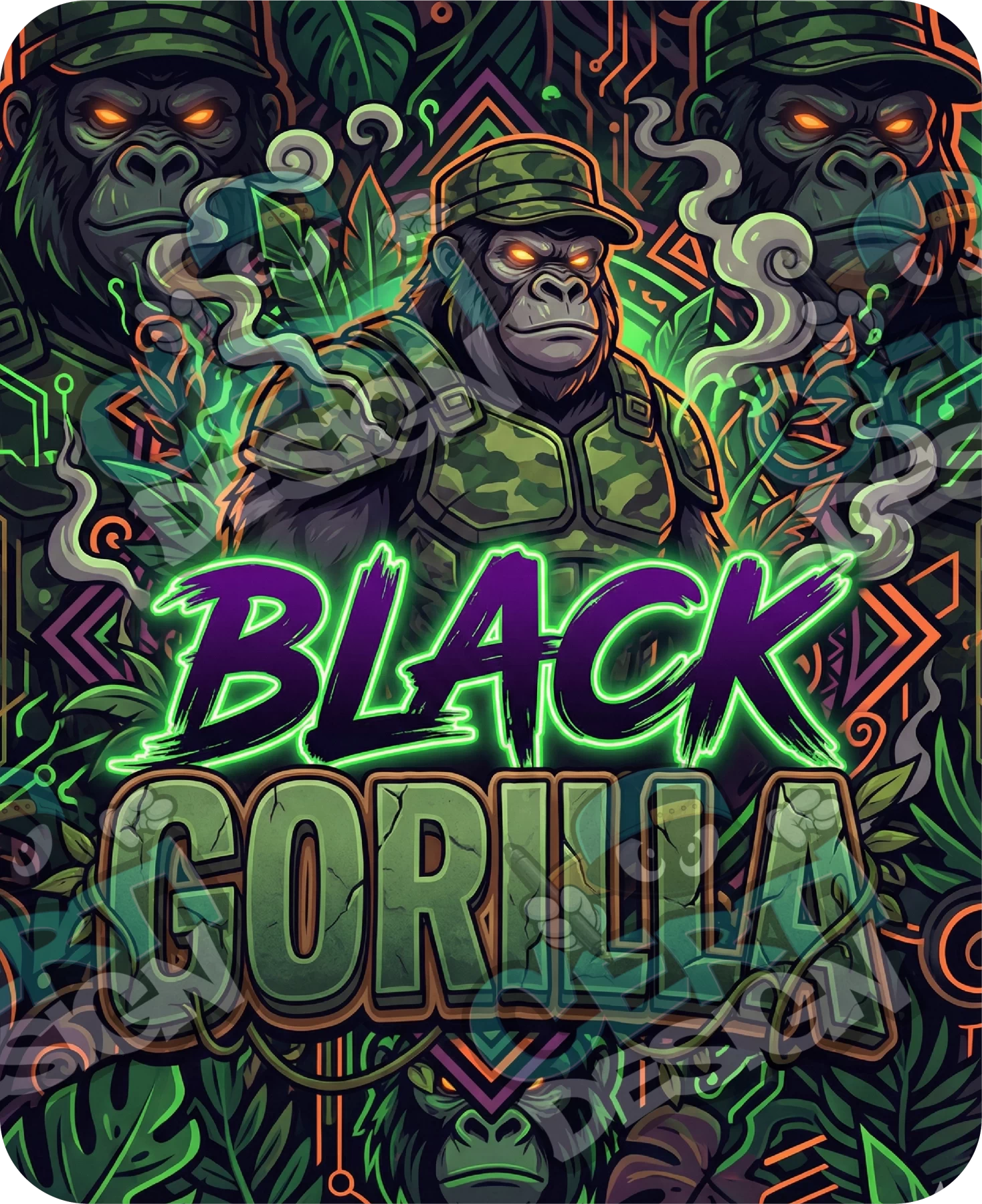 Black Gorilla (2) Pre-Made 3.5g Mylar Bags