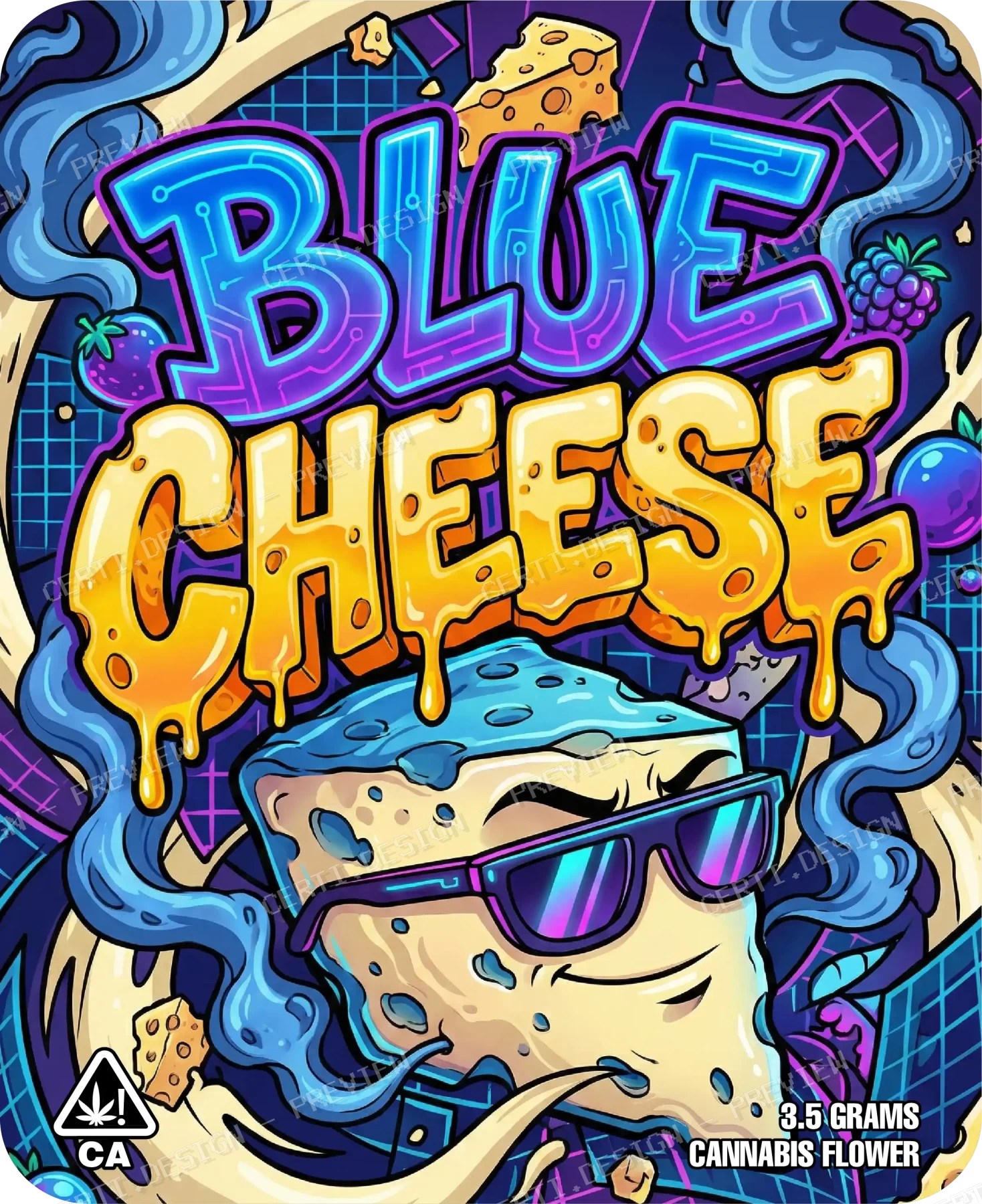 Blue Cheese Pre-Made 3.5g Mylar Bags