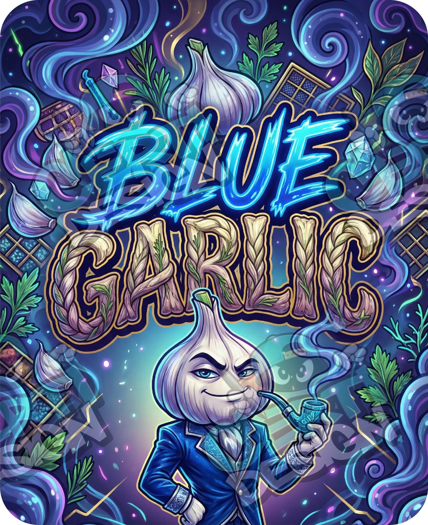 Blue Garlic Pre-Made 3.5g Mylar Bags