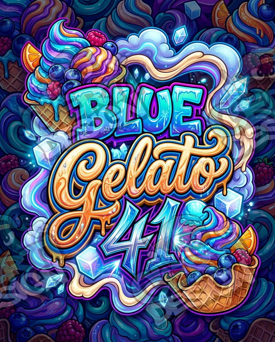Blue Gelato 41 Pre-Made 3.5g Mylar Bags