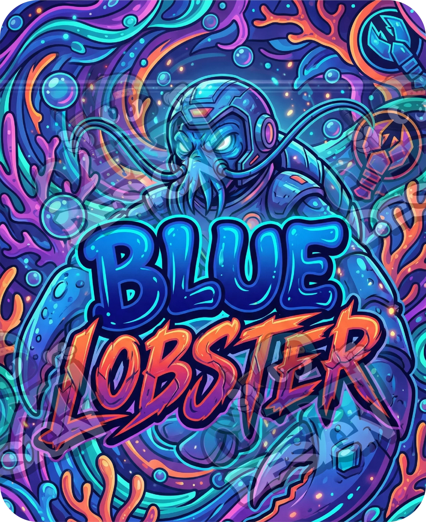 Blue Lobster (2) Pre-Made 3.5g Mylar Bags