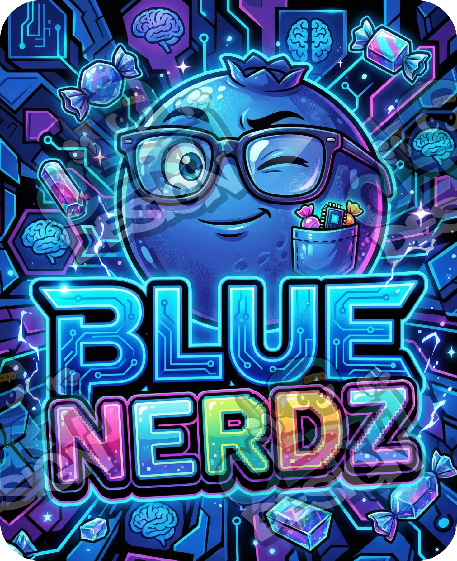 Blue Nerdz (2) Pre-Made 3.5g Mylar Bags