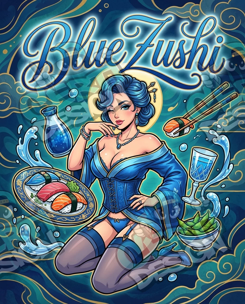 Blue Zushi Pre-Made 3.5g Mylar Bags