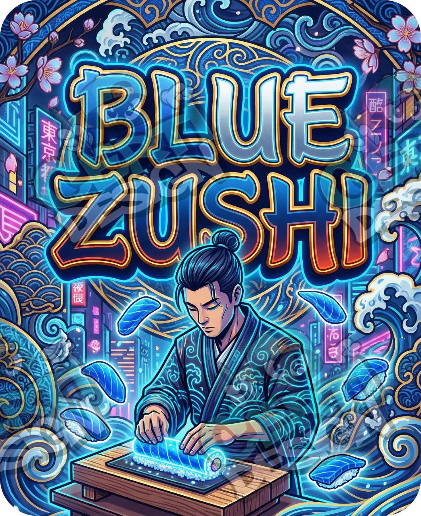 Blue Zushi 2 Pre-Made 3.5g Mylar Bags