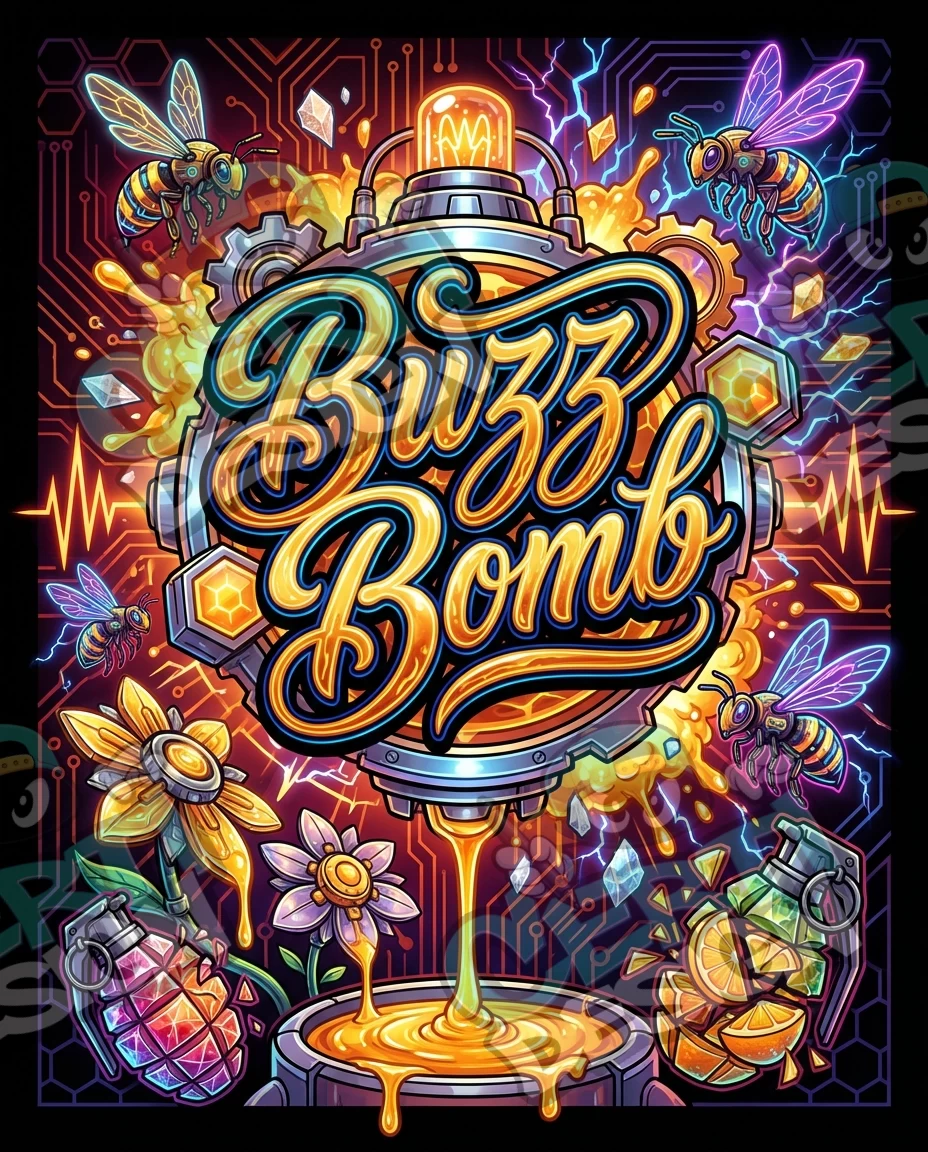 Buzz Bomb Pre-Made 3.5g Mylar Bags