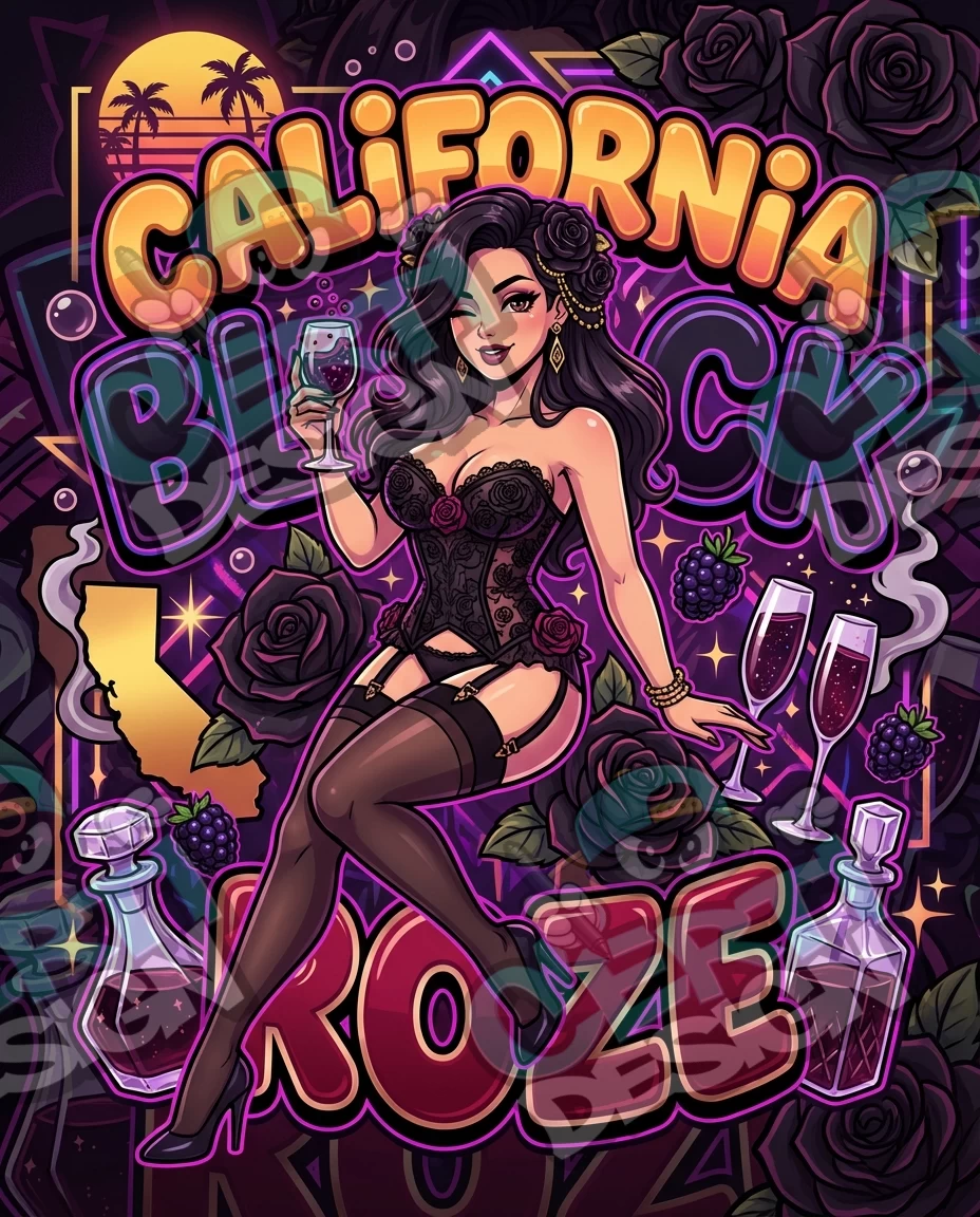 California Black Roze Pre-Made 3.5g Mylar Bags