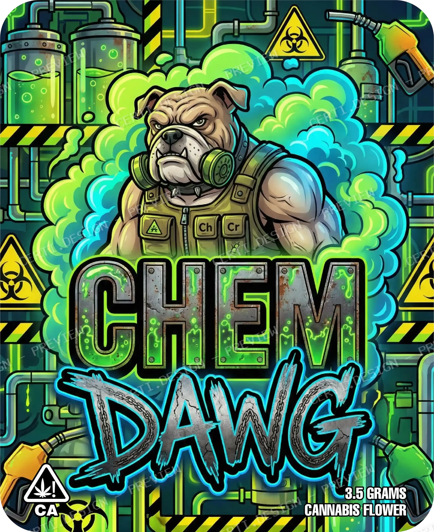 Chemdawg Pre-Made 3.5g Mylar Bags