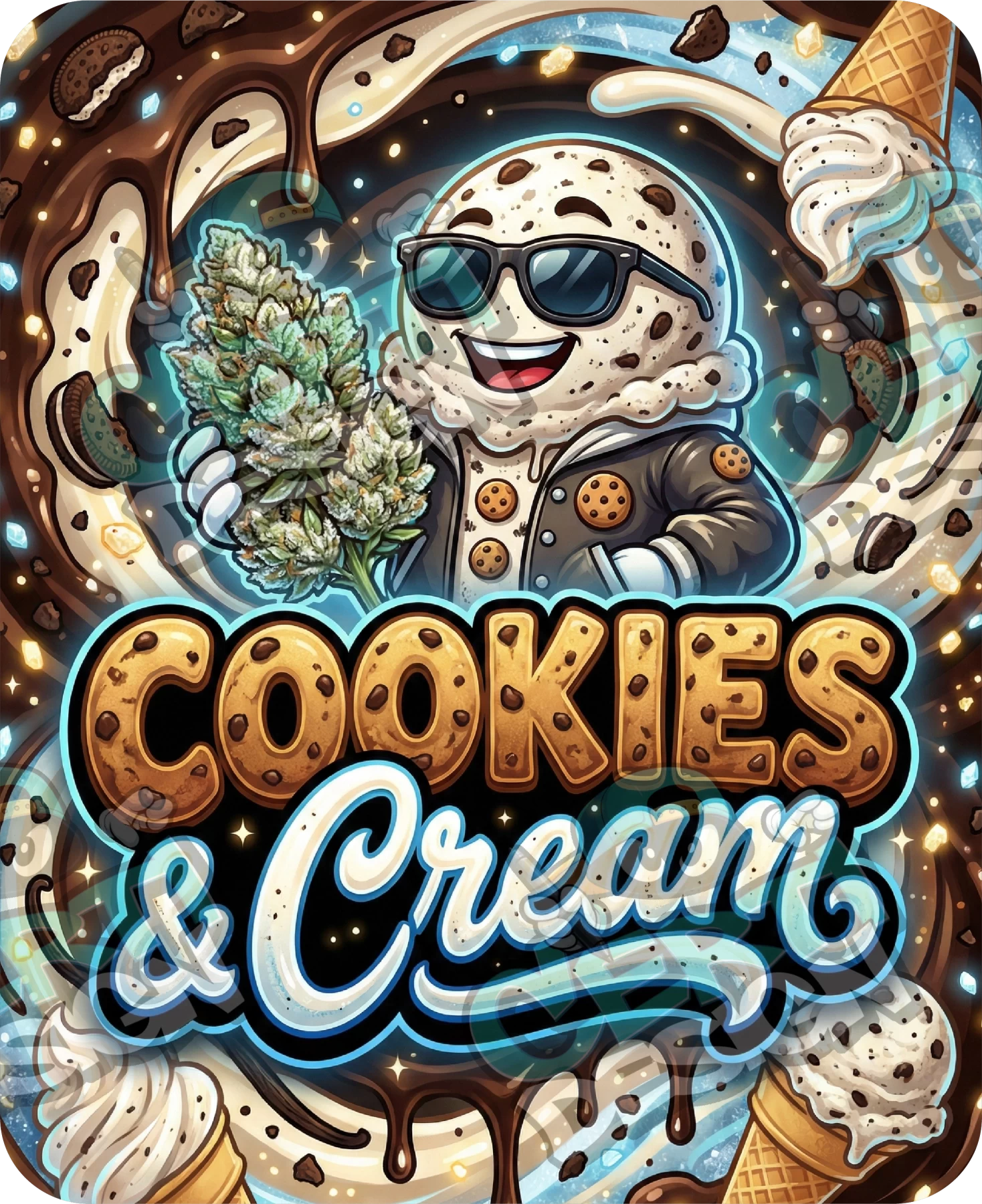 Cookies & Cream Pre-Made 3.5g Mylar Bags