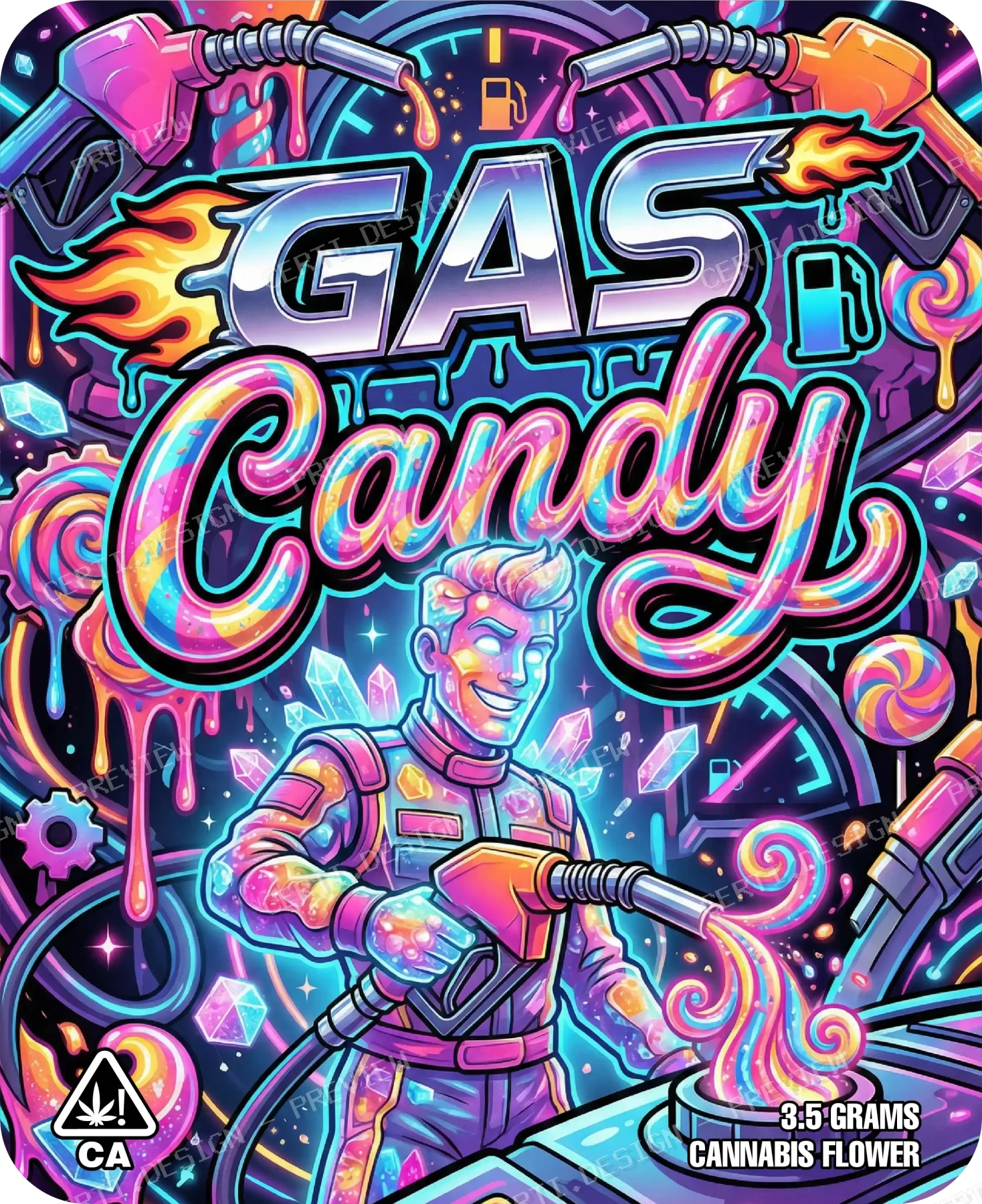 Gas Candy Pre-Made 3.5g Mylar Bags
