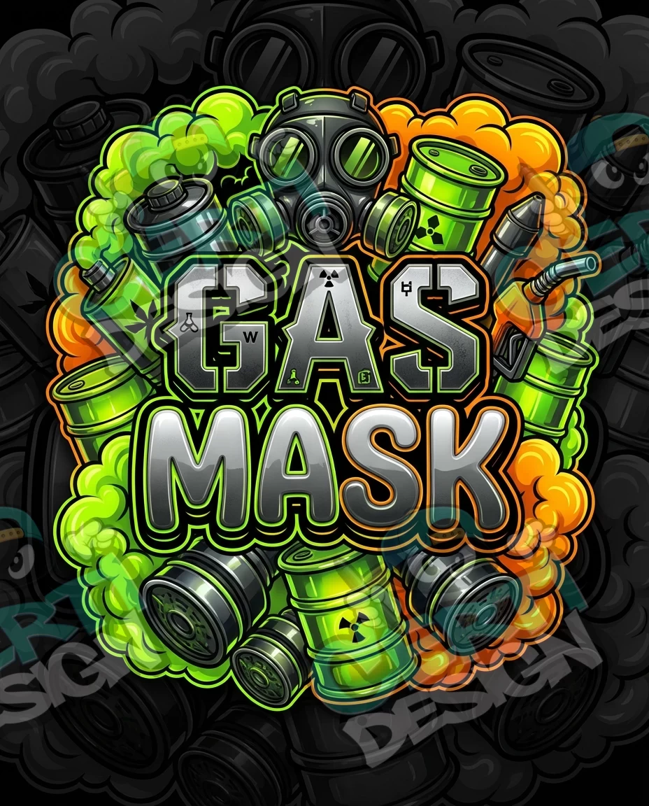 Gas Mask Pre-Made 3.5g Mylar Bags