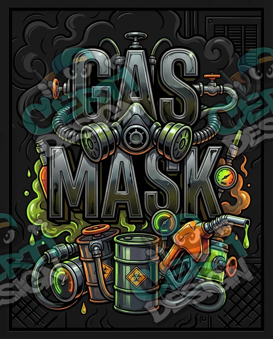 Gas Mask Pre-Made 3.5g Mylar Bags