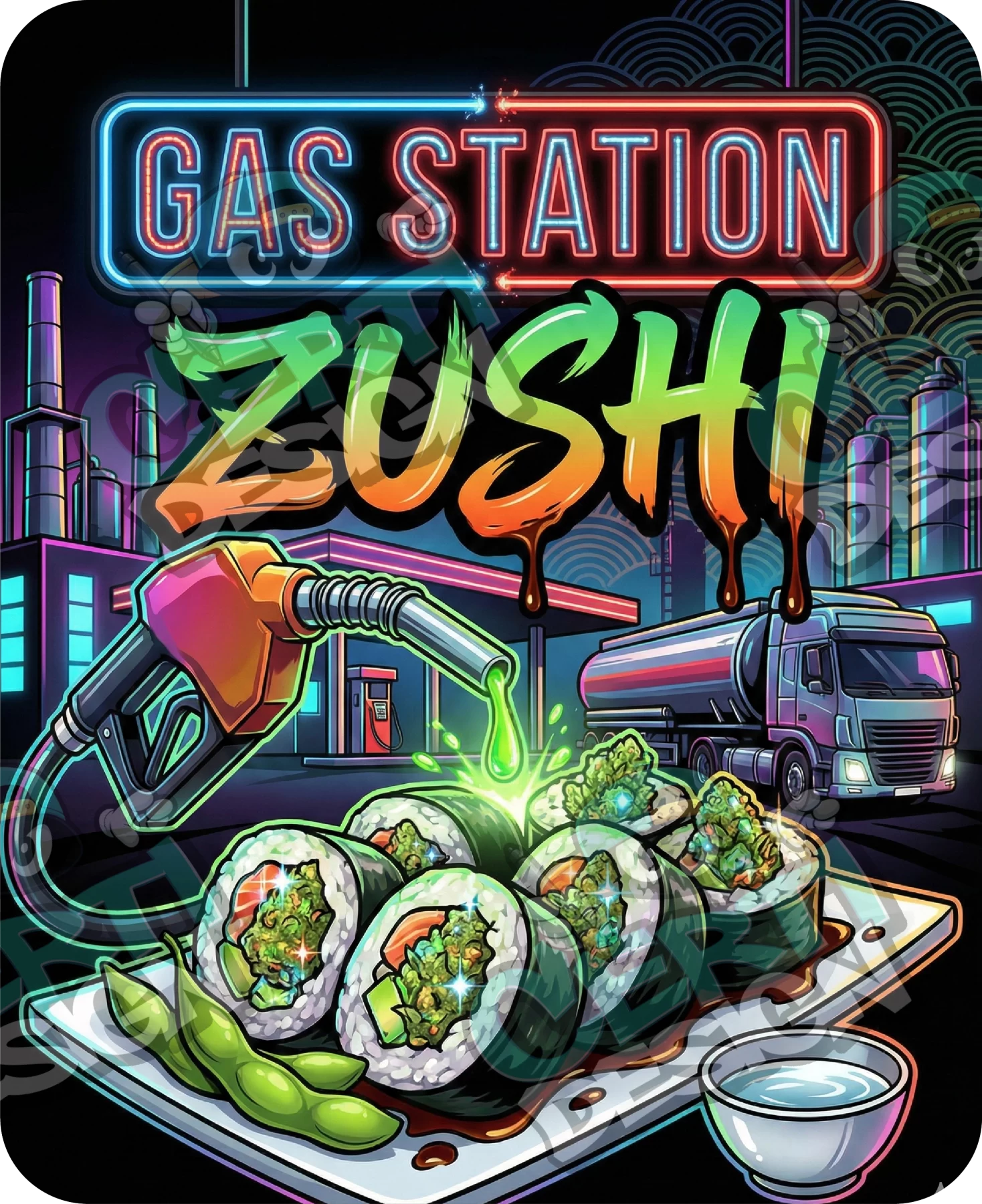 Gas Station Zushi Pre-Made 3.5g Mylar Bags