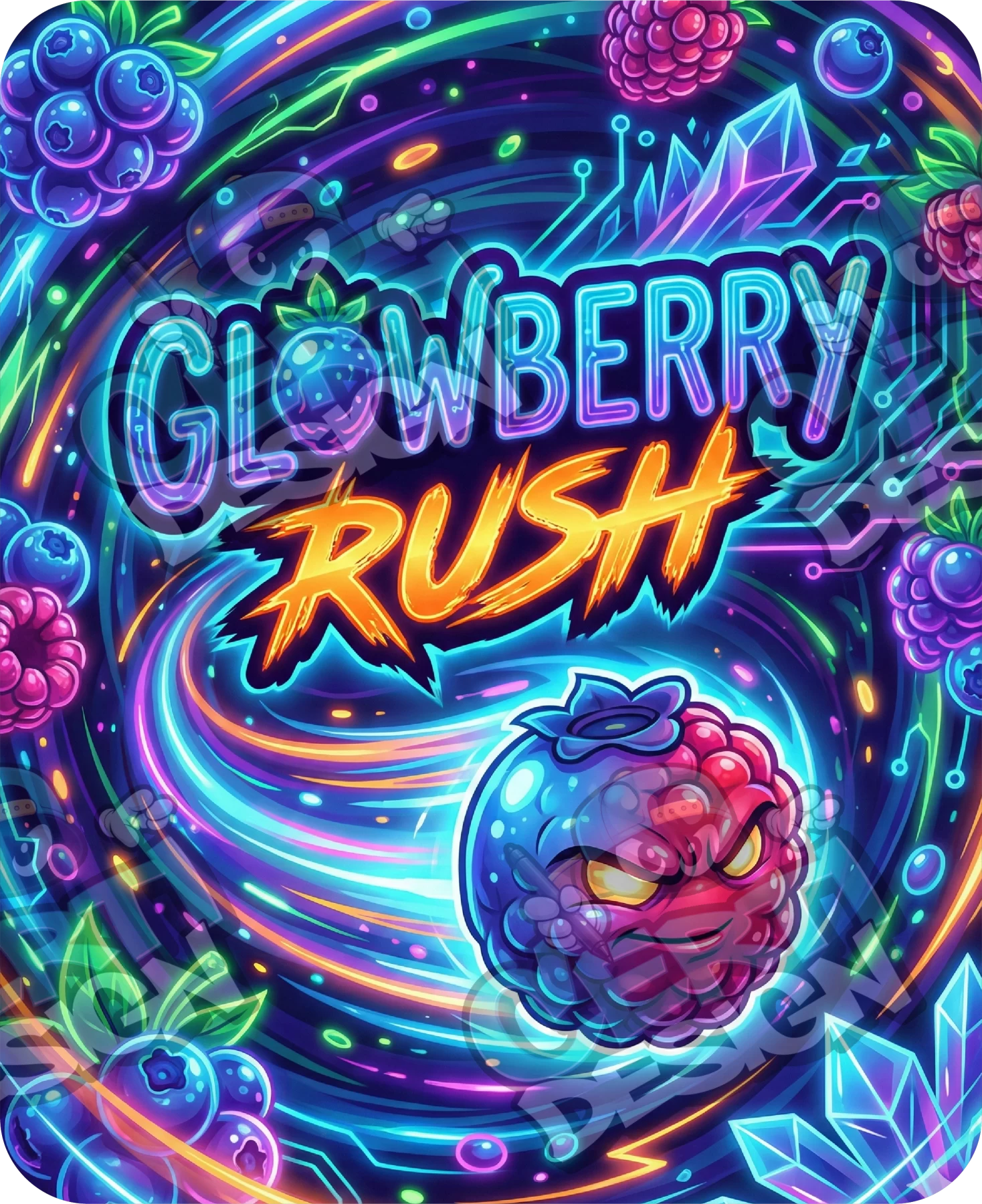Glowberry Rush Pre-Made 3.5g Mylar Bags