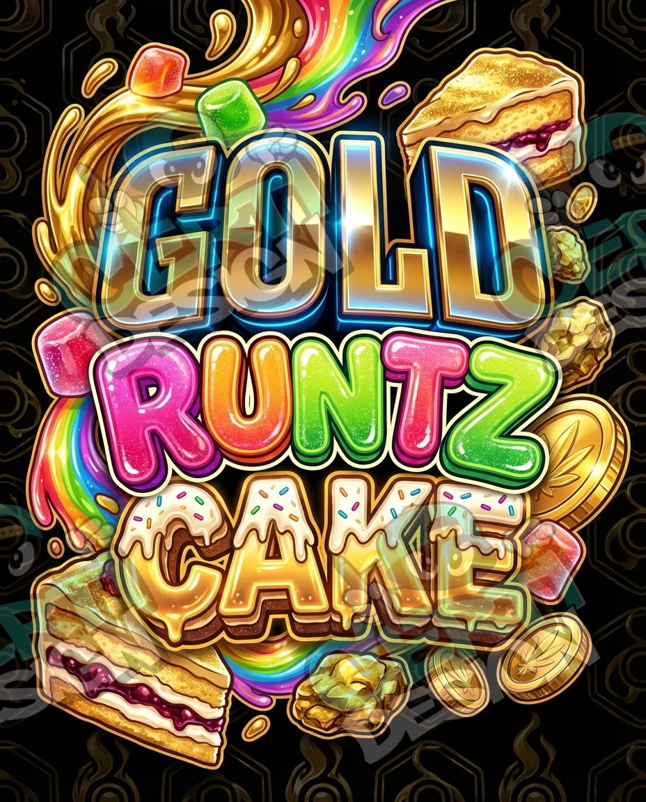 Gold Runtz Cake Pre-Made 3.5g Mylar Bags