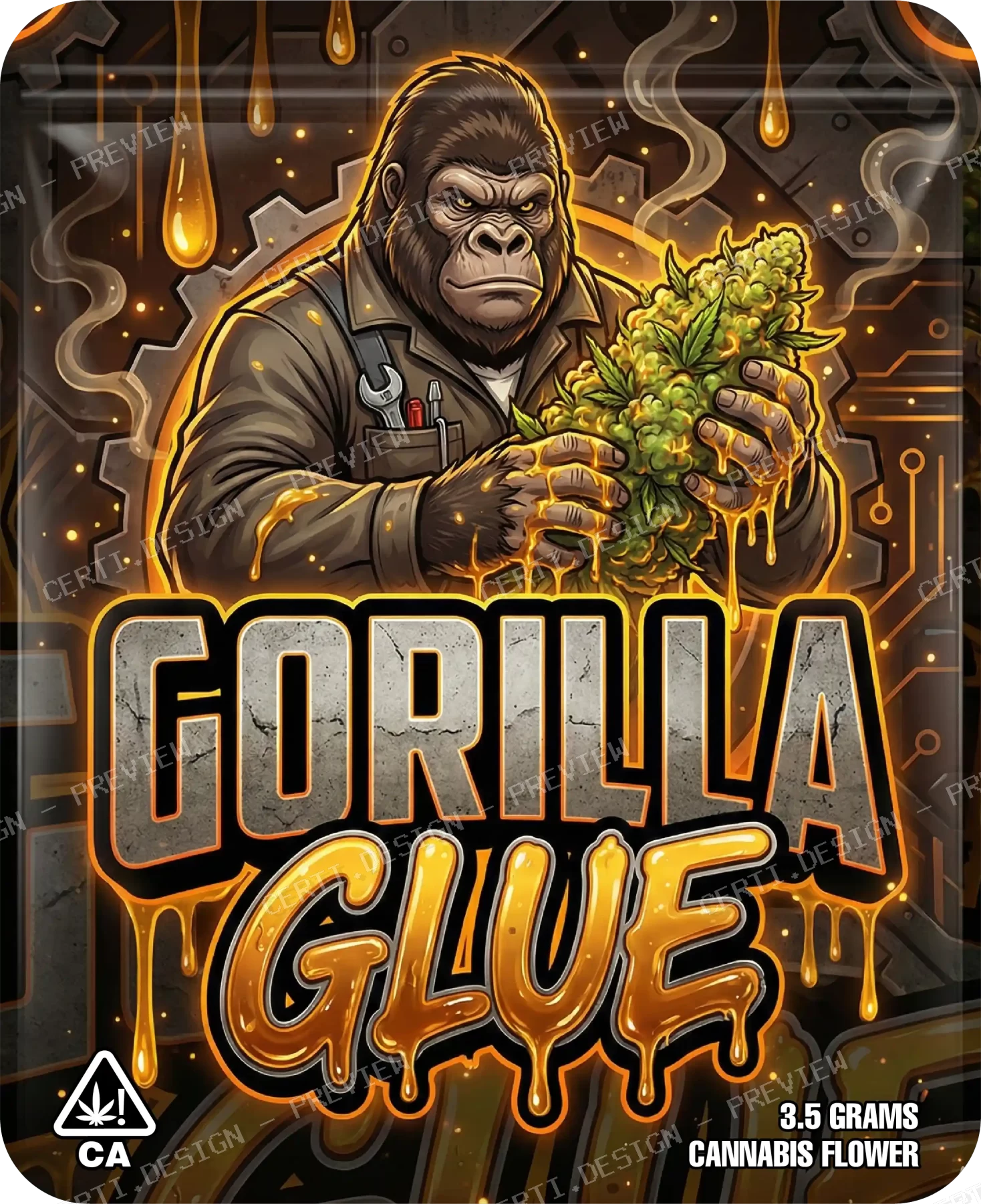 Gorilla Glue Pre-Made 3.5g Mylar Bags