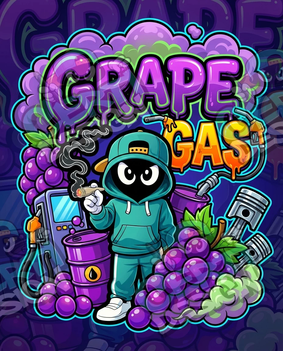 Grape Gas Pre-Made 3.5g Mylar Bags