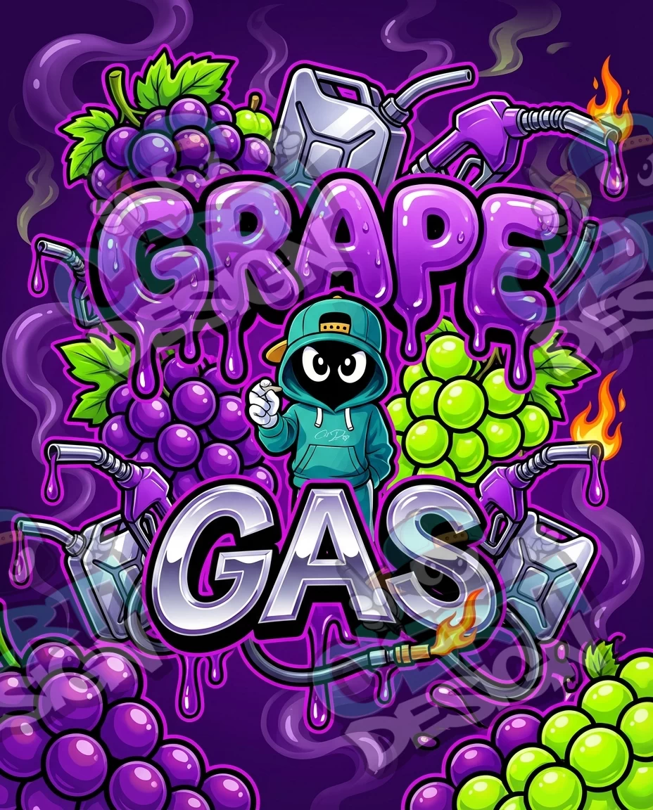 Grape Gas Pre-Made 3.5g Mylar Bags