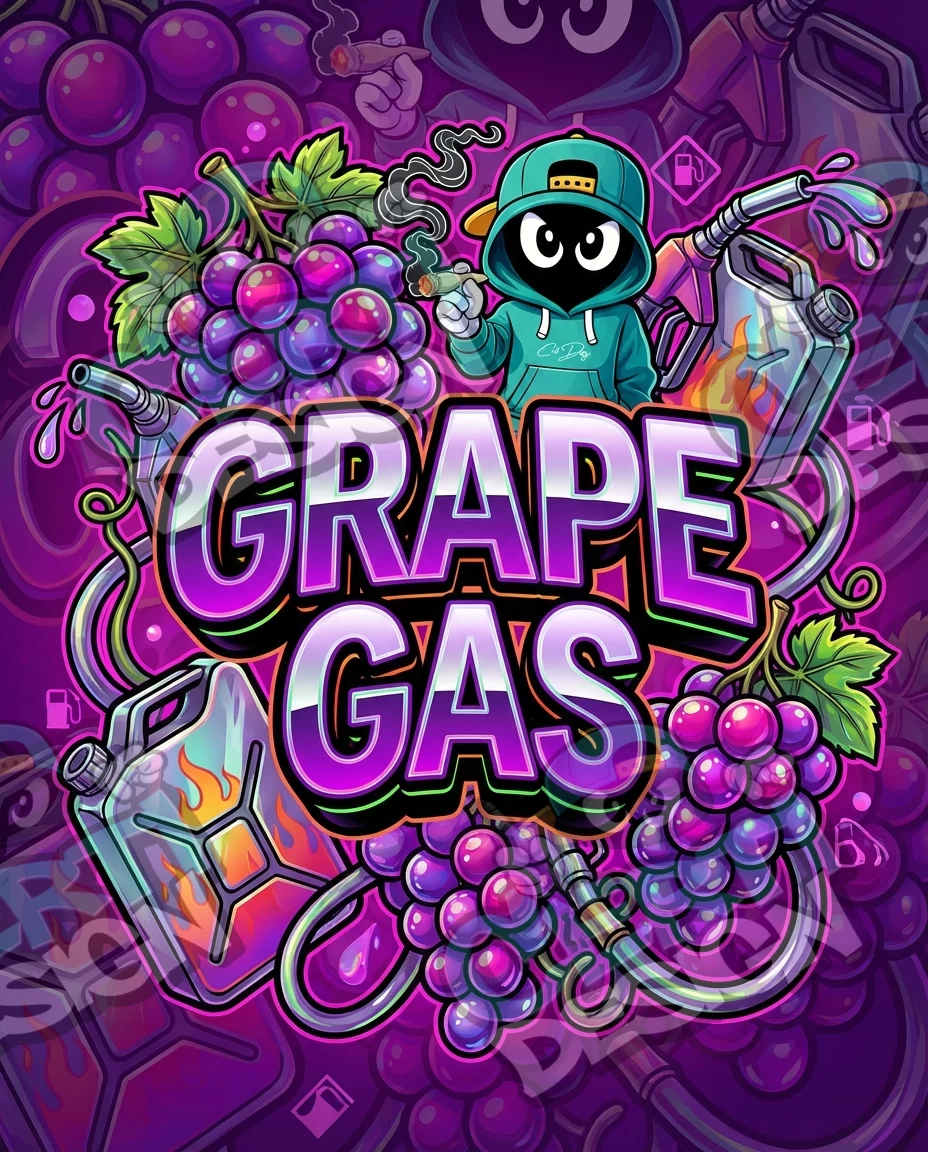 Grape Gas Pre-Made 3.5g Mylar Bags