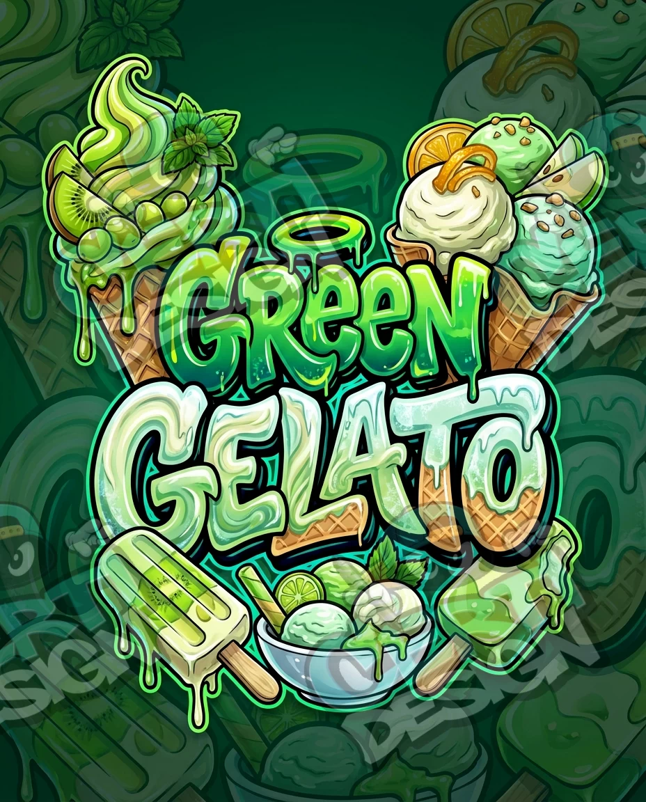 Green Gelato Pre-Made 3.5g Mylar Bags