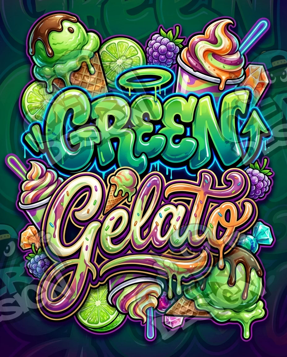 Green Gelato Pre-Made 3.5g Mylar Bags