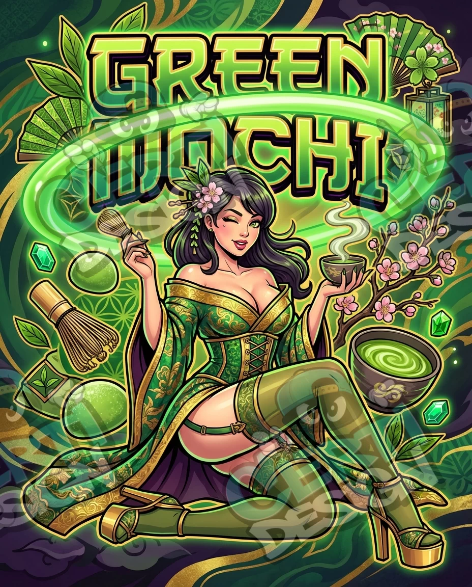 Green Mochi Pre-Made 3.5g Mylar Bags