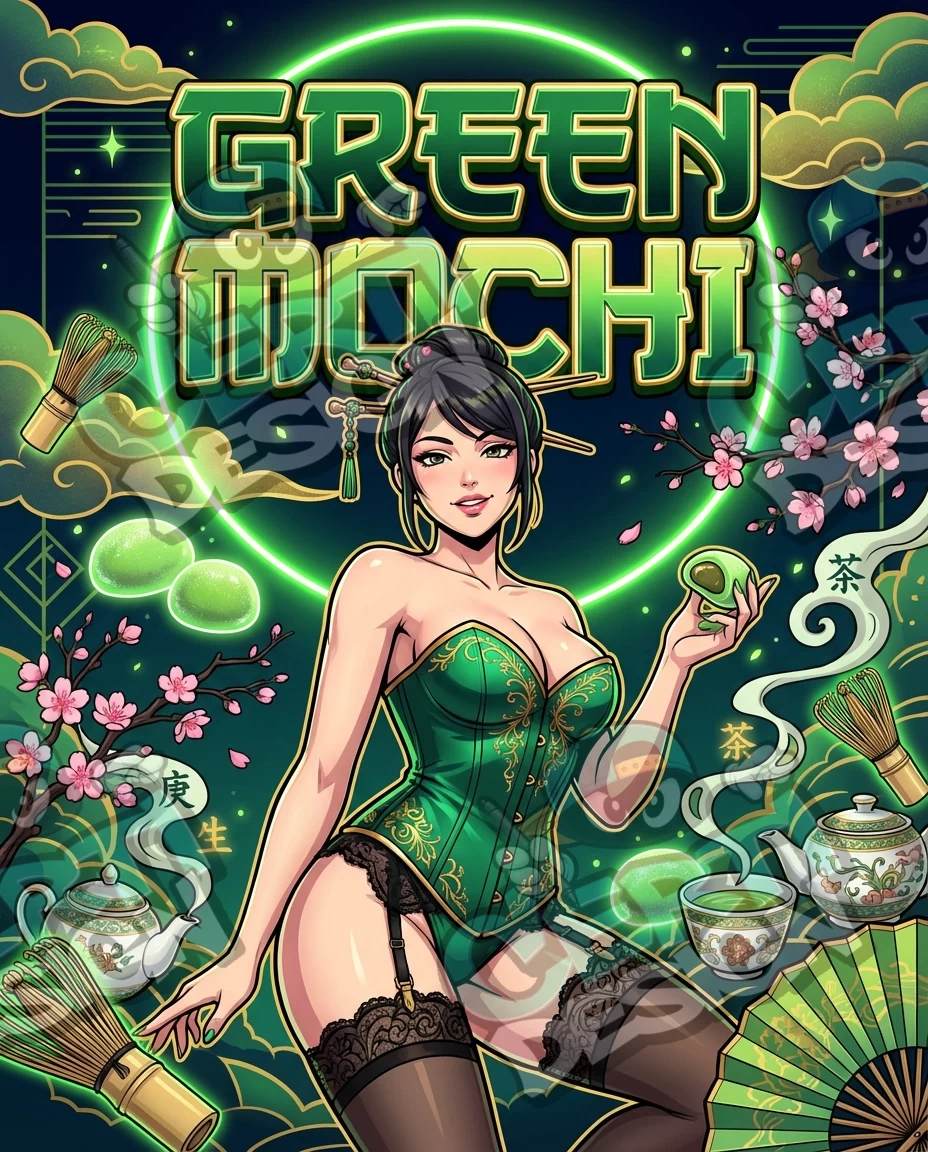 Green Mochi Pre-Made 3.5g Mylar Bags