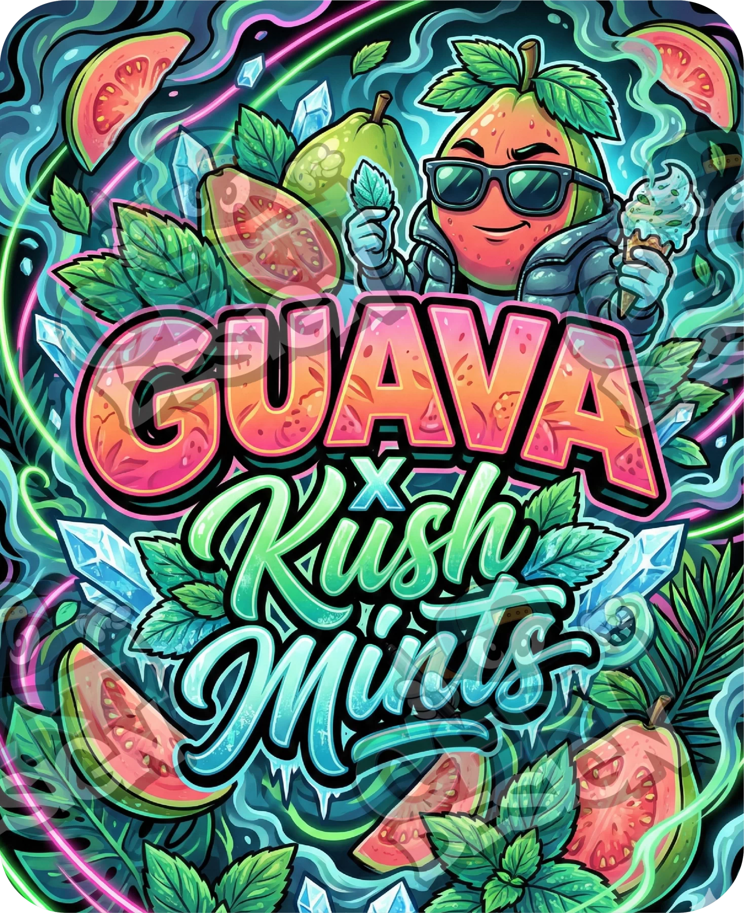 Guava X Kush Mints Pre-Made 3.5g Mylar Bags