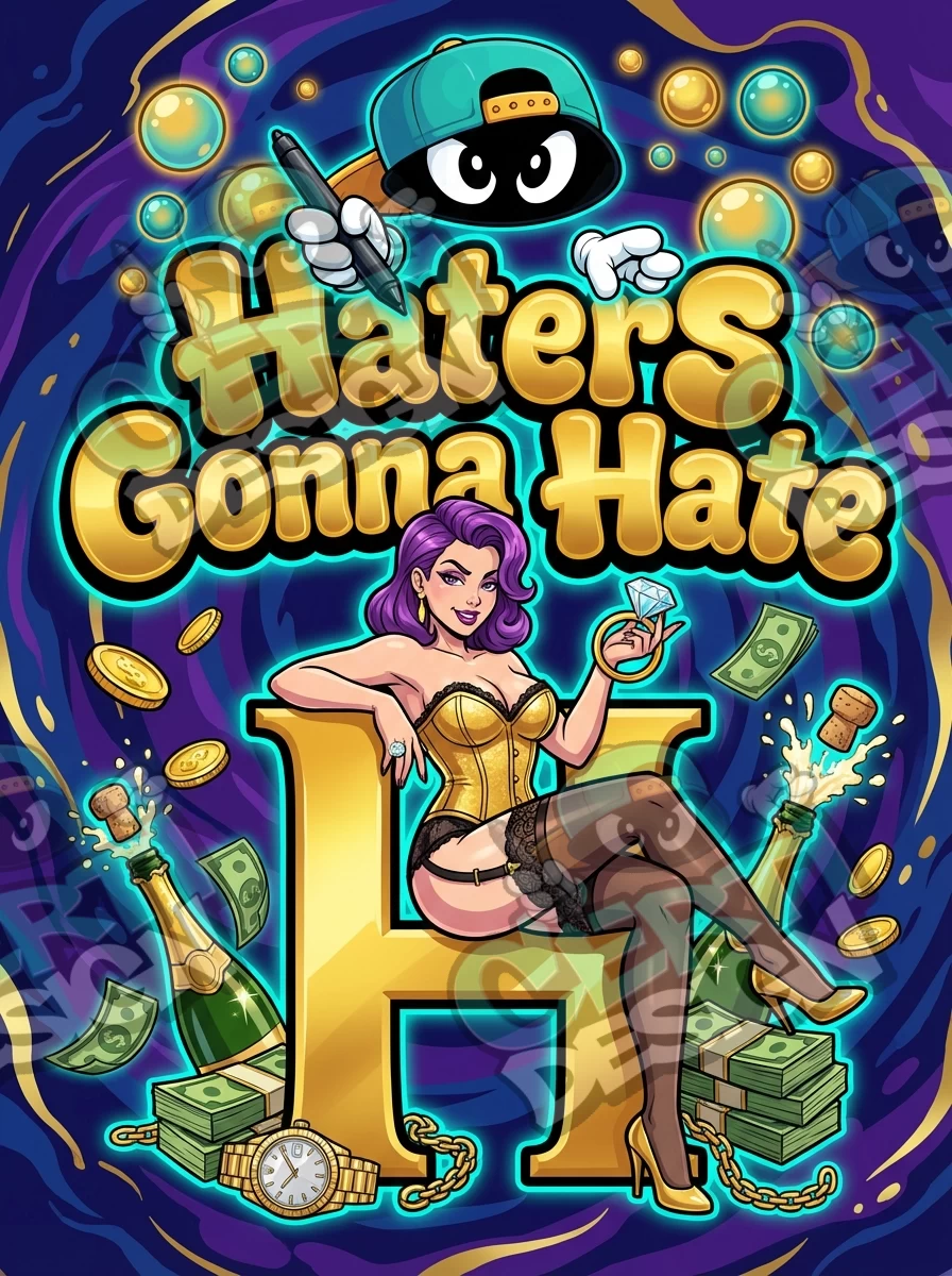 Haters Gonna Hate 12 Pre-Made 3.5g Mylar Bags