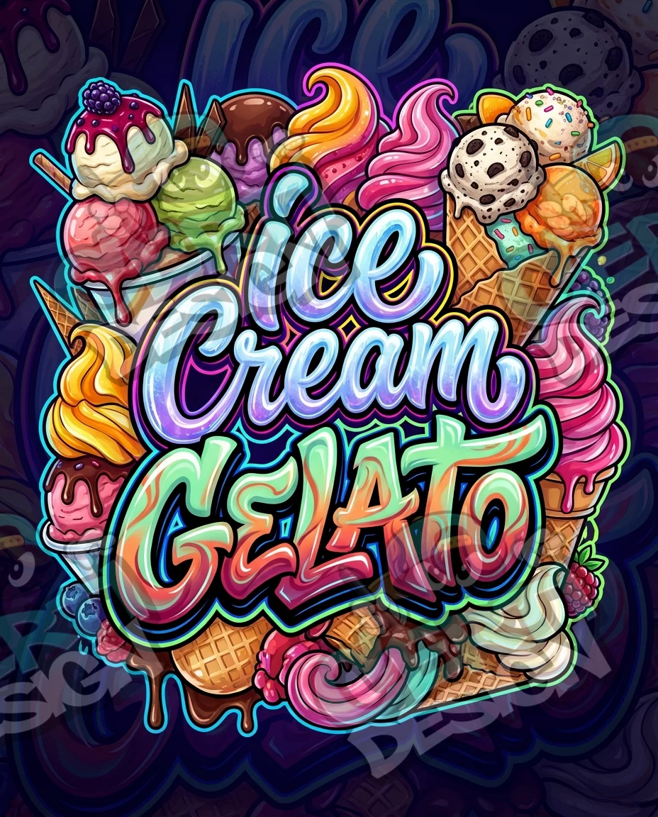 Ice Cream Gelato Pre-Made 3.5g Mylar Bags