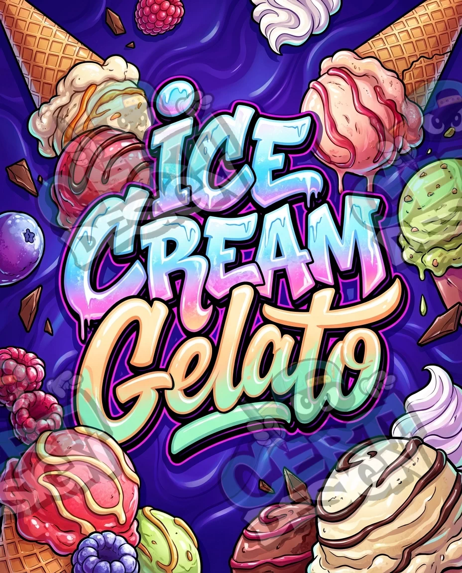 Ice Cream Gelato Pre-Made 3.5g Mylar Bags