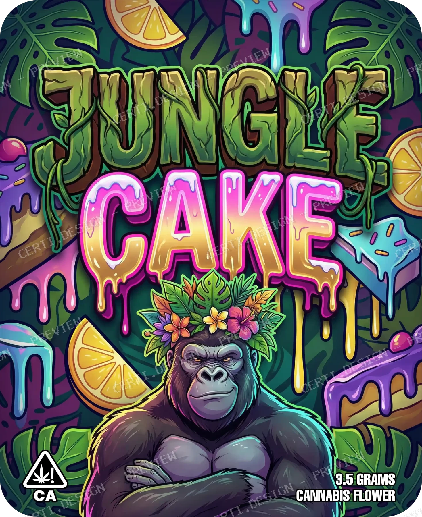 Jungle Cake Pre-Made 3.5g Mylar Bags