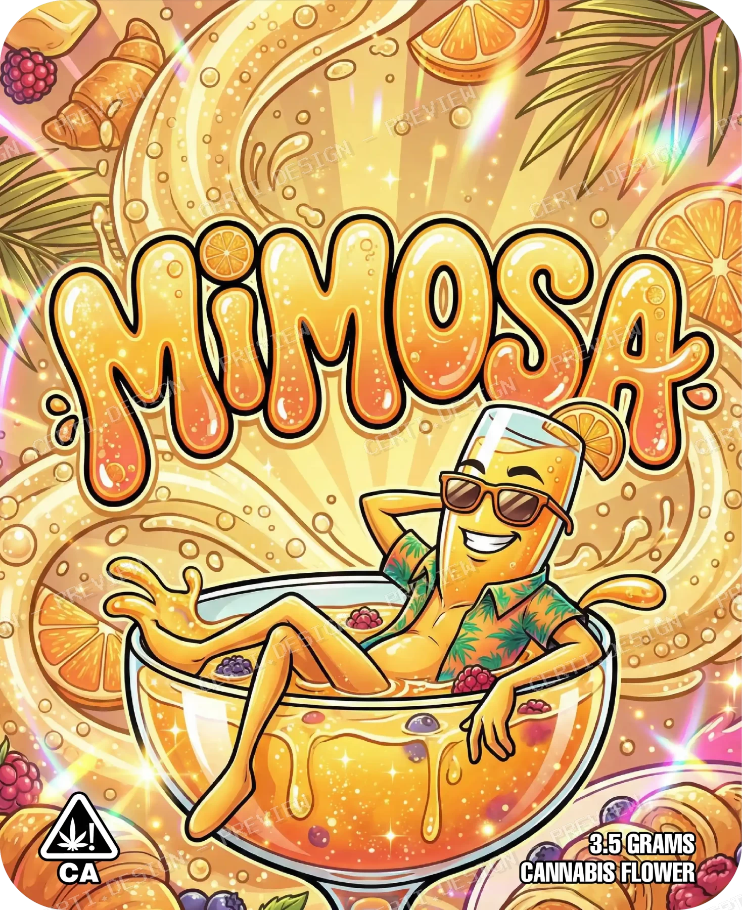 Mimosa Pre-Made 3.5g Mylar Bags