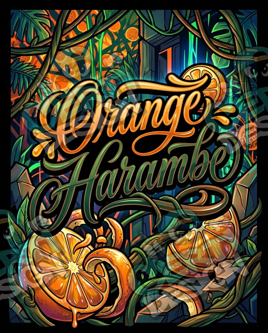 Orange Harambe Pre-Made 3.5g Mylar Bags