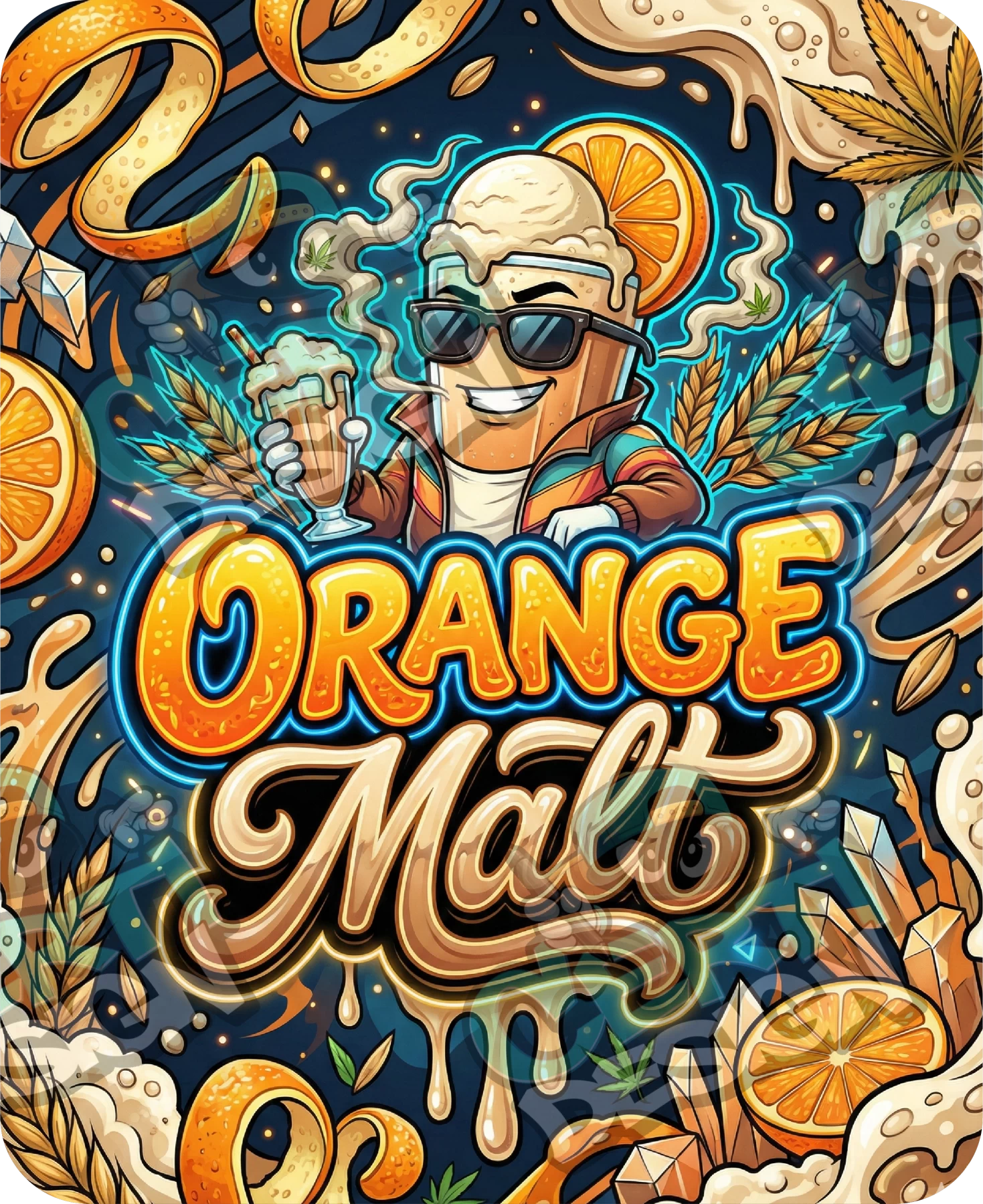 Orange Malt Pre-Made 3.5g Mylar Bags