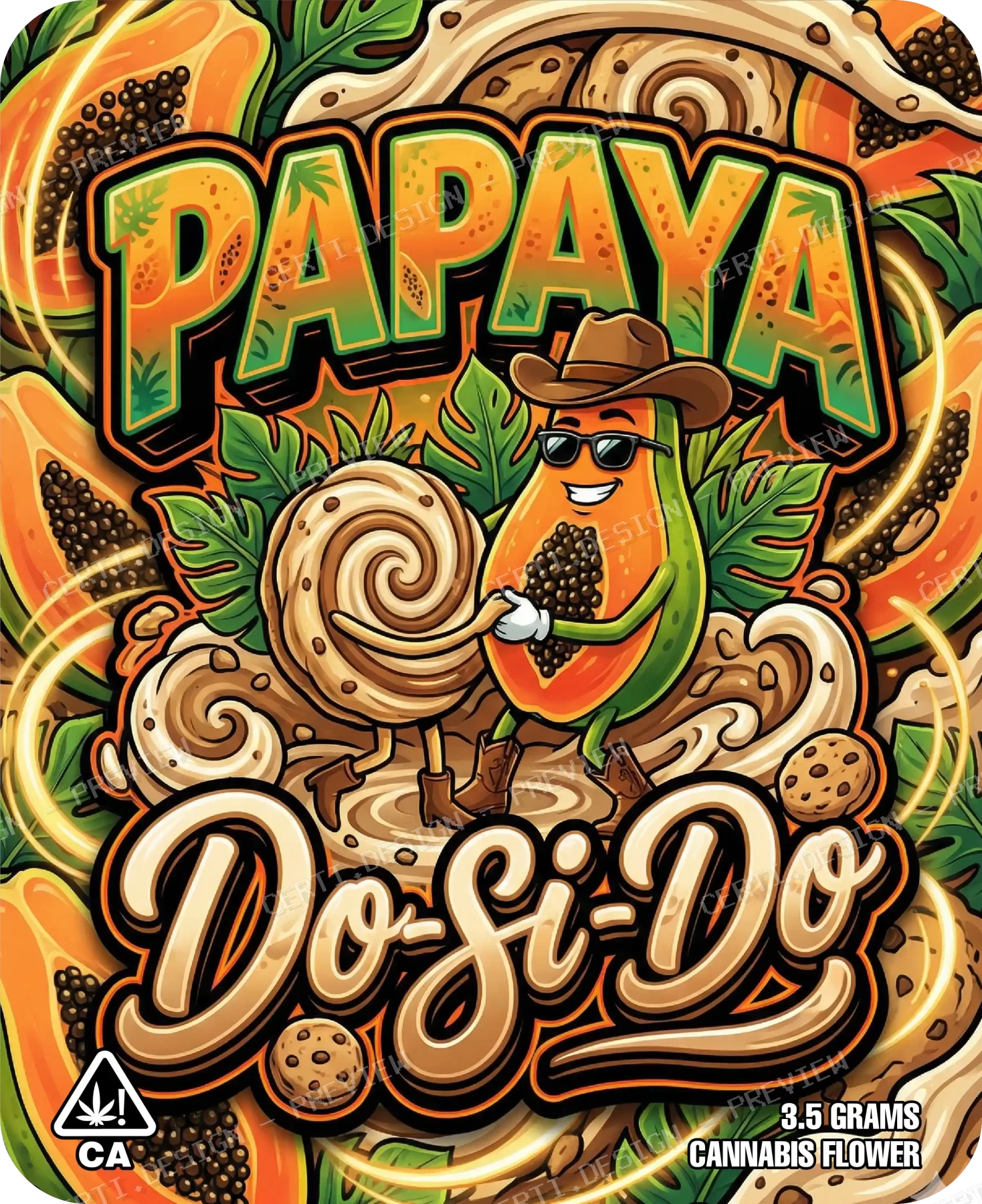 Papaya x Dosidos Pre-Made 3.5g Mylar Bags