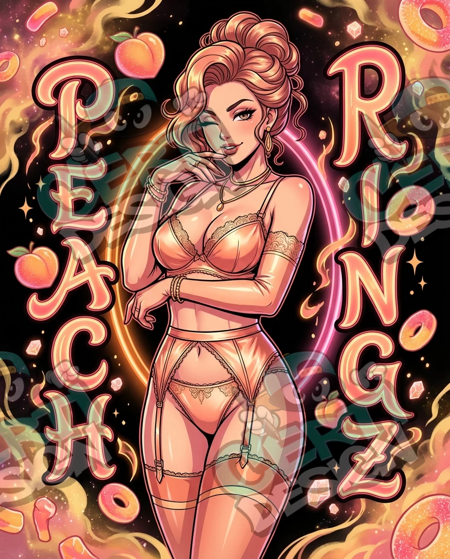 Peach Ringz Pre-Made 3.5g Mylar Bags