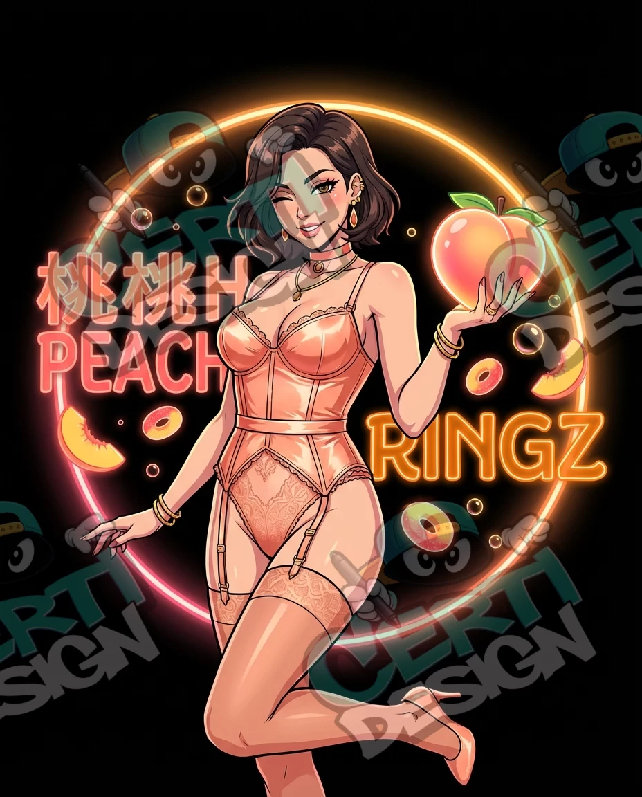 Peach Ringz Pre-Made 3.5g Mylar Bags