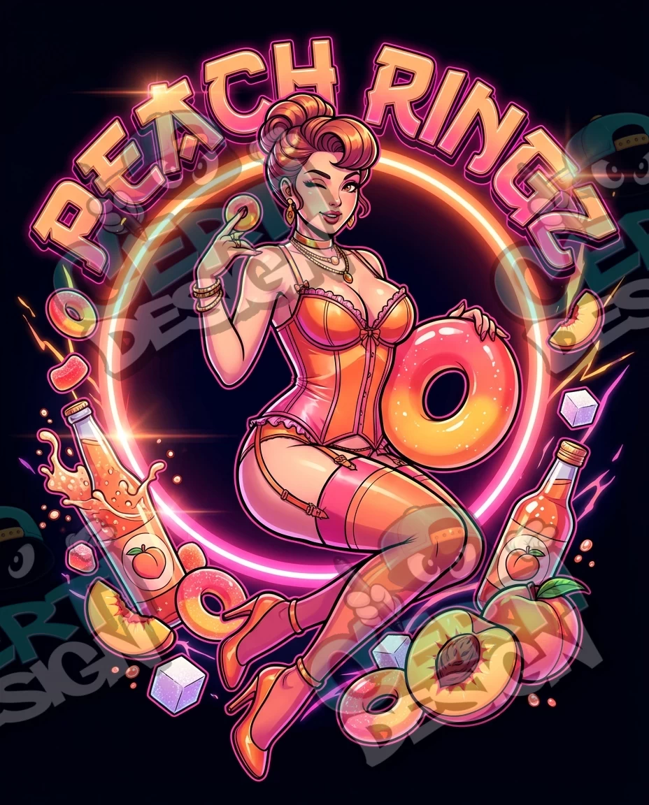 Peach Ringz Pre-Made 3.5g Mylar Bags