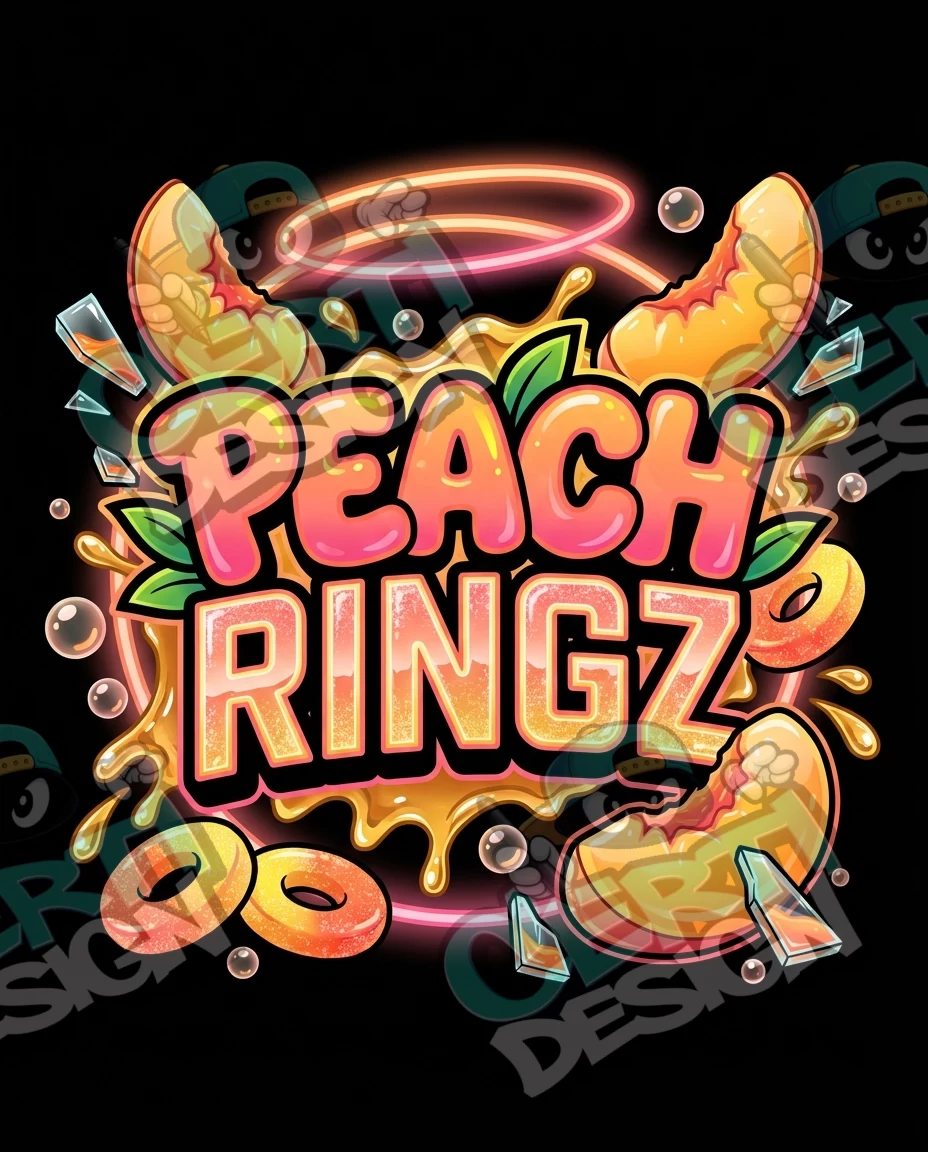 Peach Ringz 10 Pre-Made 3.5g Mylar Bags