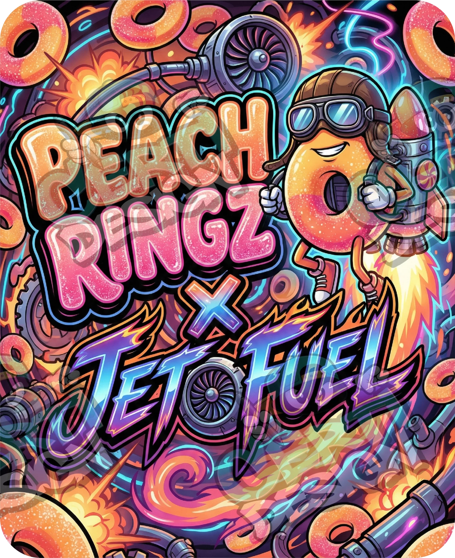 Peach Ringz X Jet Fuel Pre-Made 3.5g Mylar Bags