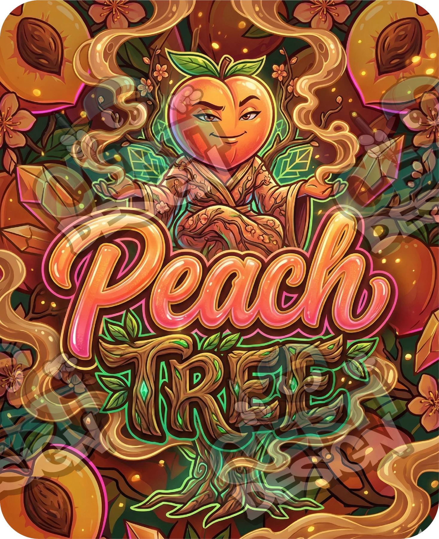 Peach Tree Pre-Made 3.5g Mylar Bags