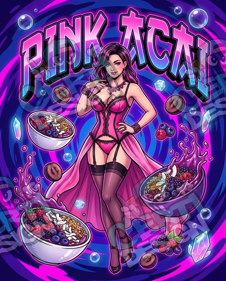 Pink Acai Pre-Made 3.5g Mylar Bags