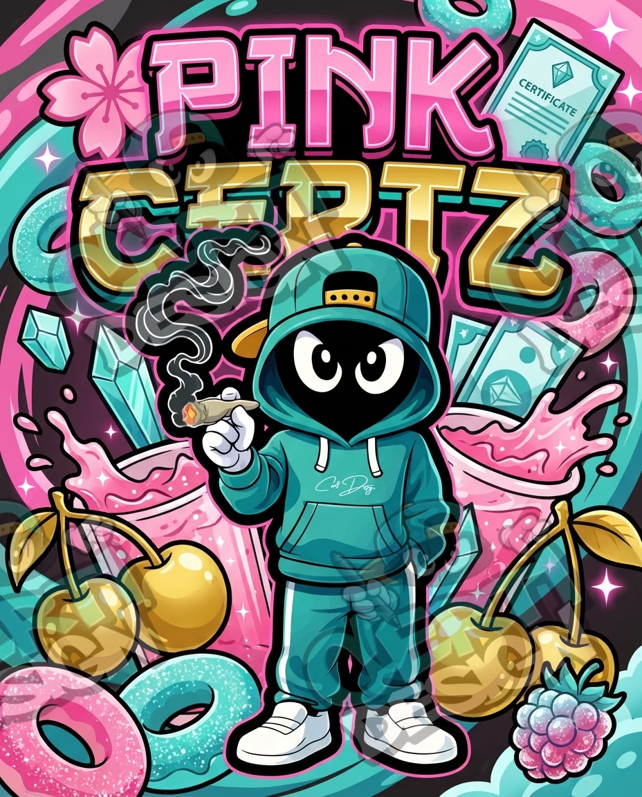 Pink Certz Pre-Made 3.5g Mylar Bags