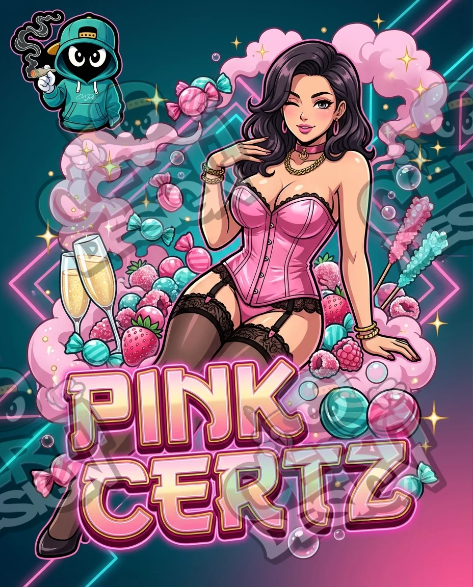 Pink Certz Pre-Made 3.5g Mylar Bags