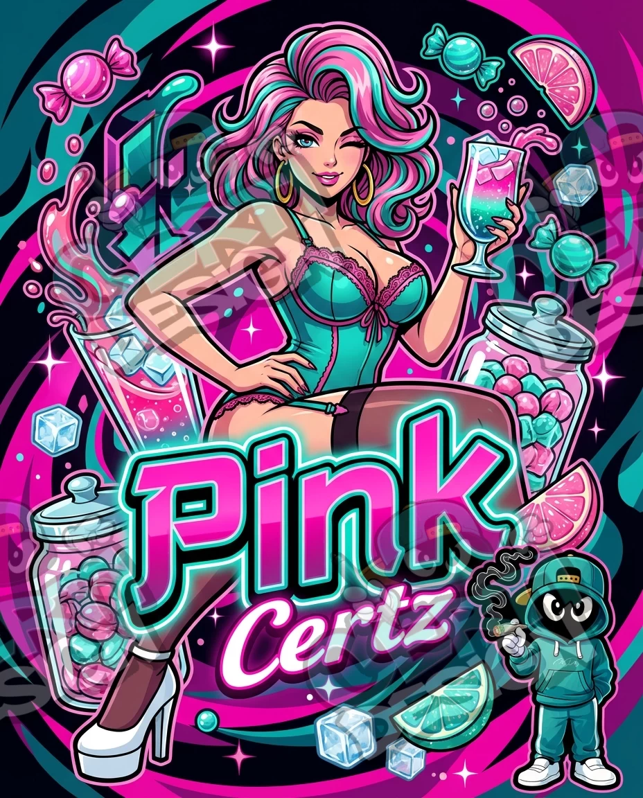 Pink Certz Pre-Made 3.5g Mylar Bags